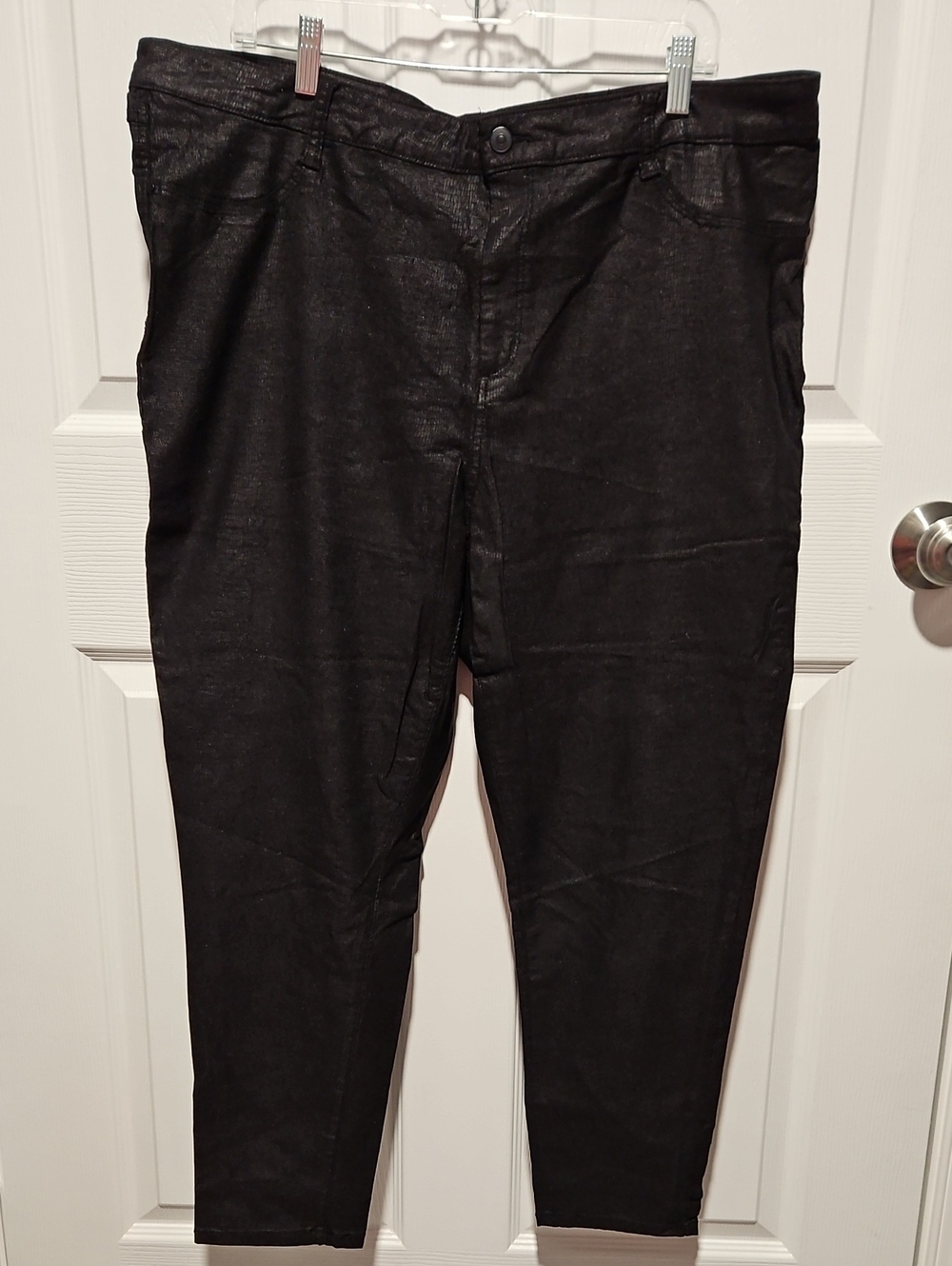 Black Women’s Pants With Small Snake Print - Classic Slim Fit